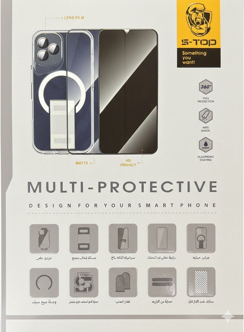 اس-توب بكج حماية S-TOP المتكامل 10 في 1 لايفون 16 برو ماكس - جراب ماج سيف، حماية شاشة سيراميك وخصوصية، وحامي عدسات الكاميرا - Image 2